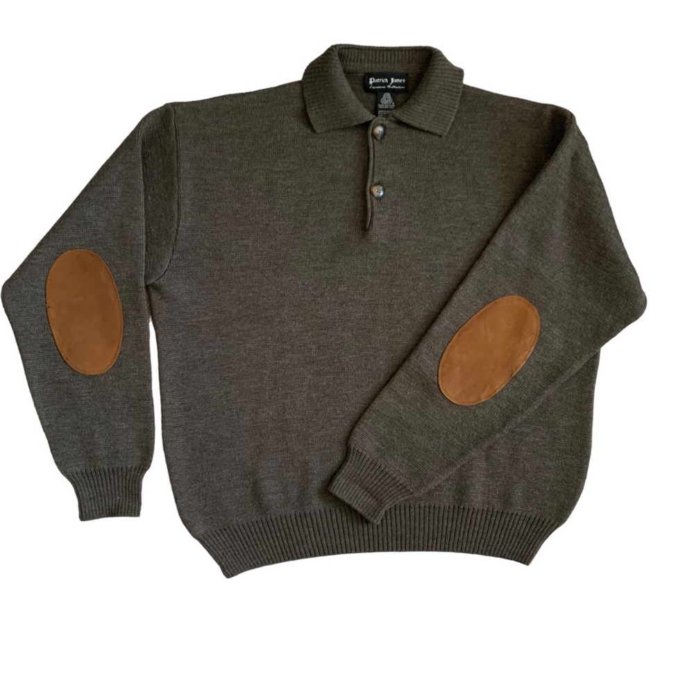Patrick James Signature Collection Vintage 100% Merino Wool Elbow Patch …